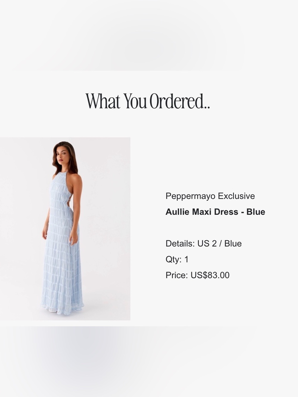 Peppermayo Aullie Halter Maxi Dress in Light Blue - Size 2 (XS) - Picture 15 of 16